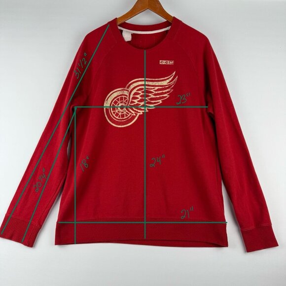 CCM x Reebok Detroit Red Wings Crewneck Sweatshirt – Red – Size Large - Picture 7 of 7